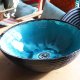 Umywalka turkusowa, umywalka niebieska, umywalka nablatowa, umywalka ceramiczna, umywalka gliniana, umywalka ręcznie robiona