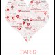 Plakat Mapa Paryż