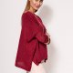 Oversize'owy sweterek - SWE040 bordo MKM