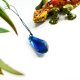 Granatowy wisiorek w kształcie kryształu handmade niebieski kryształ 4,5 cm