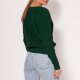 Sweter z prążkowanej dzianiny - SWE264 ciemny zielony MKM