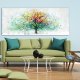 Obraz na płotnie do salonu z barwnym abstrakcyjnym drzewem, format 150x60cm 02299