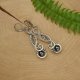 Długie kolczyki hematyt, stal chirurgiczna, wire wrapping