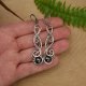 Długie kolczyki hematyt, stal chirurgiczna, wire wrapping