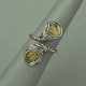 Pierścionek regulowany cytryn, wire wrapping stal chirurgiczna