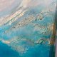 Turkusowy obraz abstrakcyjny "Maldives VIII" 50x50cm, złota turkusowa abstrakcja