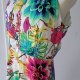 Urocza sukienka w kolorowe kwiaty M&Co, multikolor