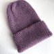 Ręcznie robiona czapka beanie AUREA 100% Baby Merino plus moher i jedwab 40/05 Ametyst - od ręki
