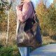 Duża damska torba - worek skóra naturalna