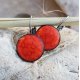Pomarańczowe damskie kolczyki wiszące ENERGETYCZNE KOLCZYKI DŁUGIE minimalistyczna barwna BIŻUTERIA HANDMADE prezent świąteczny dla niej GAIA -CERAMIK