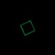 Zielony kwadratowy wisiorek świecący w ciemności i UV handmade 2,8 x2,8 cm