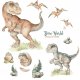 Triceratops, Velociraptor Dino World - Naklejka na ścianę M