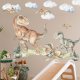 Triceratops, Velociraptor Dino World - Naklejka na ścianę M