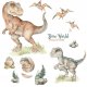 Triceratops, Velociraptor Dino World - Naklejka na ścianę L