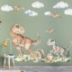 Triceratops, Velociraptor Dino World - Naklejka na ścianę L