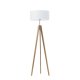 Lampa stojąca drewno HAITI trójnóg abażur walec różne kolory lampa podłogowa do salonu