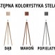 Lampa stojąca drewno HAITI trójnóg abażur walec różne kolory lampa podłogowa do salonu