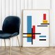 Plakat Geometria w stylu Mondriana 30x40 cm