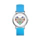 Zegarek mały - Serce folkowe - silikonowy, niebieski