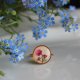 Złoty pierścionek suszone kwiaty żywica epoksydowa z suszonymi kwiatami prawdziwy kwiat łąka beżowa