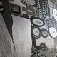 Ręcznie malowany, srebrna wariacja pocałunku Klimta 45x90 cm