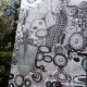 Ręcznie malowany, srebrna wariacja pocałunku Klimta 45x90 cm
