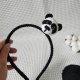 szydełkowa opaska do włosów panda
