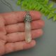 Wisiorek Talizman surowy sopel długi kryształ górski, wire wrapping, stal chirurgiczna