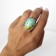 Sour - srebrny pierścionek z jaspisem zielonym