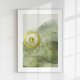 Plakat - 50x70 cm - abstrakcja, spokojna zieleń i złoto