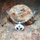 Choker Lunula słowiańska porcelana biało - srebrna Księżyc ~ Slavic Porcelain ~ mikro makrama