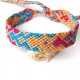 Anytime - ręcznie pleciona bransoletka przyjaźni, bawełna, aztecka bransoletka etniczna, unisex, szary i jaskrawe kolory
