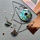 Modern Art Jewelry ❤ Vintage Rainbow Abalone Paua Shell Earrings ❤ Srebro i muszla ❤ Kolczyki