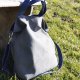 Torba hobo XXL - szarość, kobalt