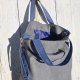 Torba hobo XXL - szarość, kobalt