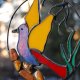 Rajski ptak z bursztynem, witraż Tiffany, bursztyn bałtycki