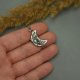 Wisiorek księżyc z labradorytem, półksiężyc, wire wrapping, stal chirurgiczna, unikatowy, lunula, labradoryt