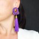Fiolet i złoto - kolczyki soutache z chwostami