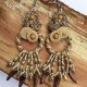 kolczyki indiańskie sutasz boho listki beżowe