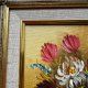 Floral Bouquet Oil Painting 36cm.❀ڿڰۣ❀ Ręcznie malowany obraz olejny, efektowna złocona rama ze sztukaterią ❀ڿڰۣ❀
