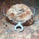 Choker LUNULA Słowiańska księżyc porcelanowy błekitny ~ Slavic Porcelain ~ mikro makrama