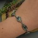 Bransoletka z niebieskimi labradorytami, wire wrapping, stal chirurgiczna, labradoryt