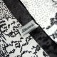 Jedwabna chusta, artystyczna apaszka, Milanówek, graficzny pejzaż, ecru, czarna, vintage, lata 90