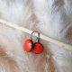 Pomarańczowe kolczyki długie antyalergiczne - energetyczne kolczyki długie - minimalistyczna jesienna biżuteria autorska GAIA -CERAMIKA