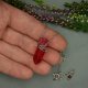 Naszyjnik Talizman minimalistyczny surowy czerwony kryształ górski, wire wrapping, stal chirurgiczna