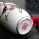 Chiński wazonik, porcelana chińska, kwitnąca wiśnia, ptak, vintage, lata 60, 70