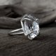 Cristal srebrny pierścionek z diamentem herkimer