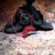 Czerwona LUNULA z Granatami i Agatem księżyc bransoletka ochronna pleciona Delfina Dolls mikro makrama