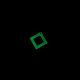 Zielony kwadratowy wisiorek świecący w ciemności i UV handmade 2x2 cm