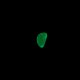 Zielony asymetryczny wisiorek świecący w ciemności i UV handmade 1,7 x 2,9 cm